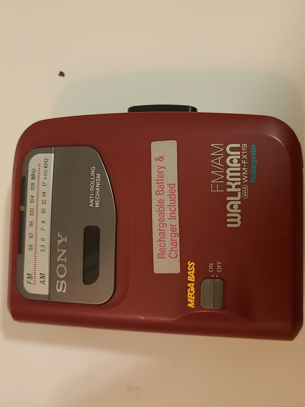 Sony Red FM/AM Walkman Portable Cassette Player Not Tested